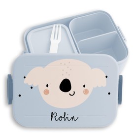 Children's Bento Box Midi Lunch Box for Mepal Bento Box - Boho Koala Koala Bear Bag Bear - 900 ml - Light Blue - Lunch Box Snack Box Customised Name Lunch Box Lunch Koalas Lunch Box Butterbread Box