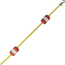 Pool Safety Rope and Float Kit - 30 Feet - 3/4 Inch Yellow Rope with 5 x 9 Inch Handi-Lock Floats