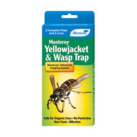 Monterey Wasp & Yellow Jacket Trap - Non-Toxic, Pesticide-Free, Organic - Traps Wasps and Yellowjackets - Easy Outdoor Setup - 2 Pack