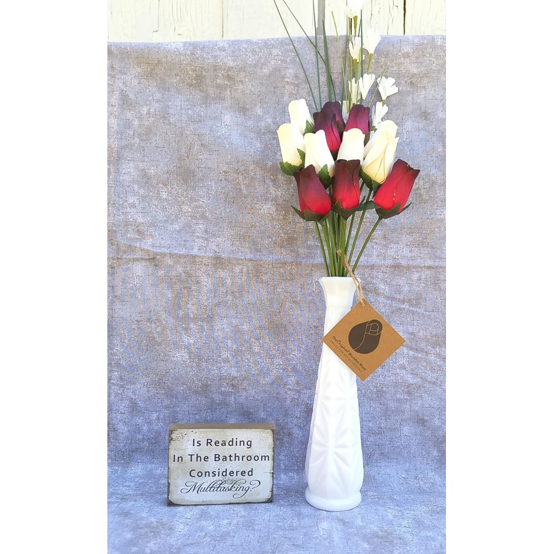 The Original Wooden Rose, Red with Black Tips and White