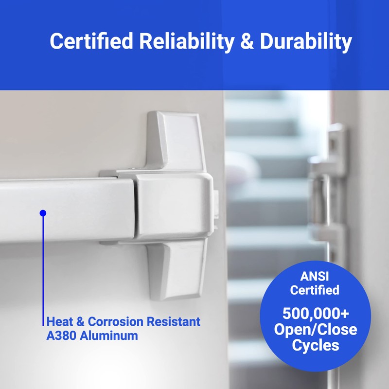 FORTSTRONG 31" Commercial Push Bar Panic Exit Device (Silver) -