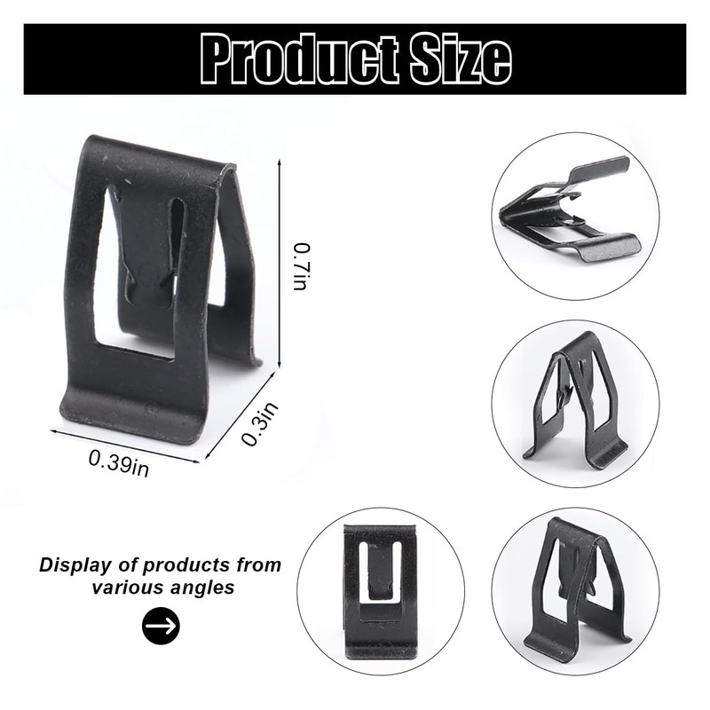 20PCS Car Metal Retainer Clips, Front Console Dashboard Metal Retainer,