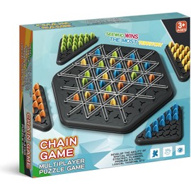 Chain Triangle Chess Game, Board Games for Family Night, Family Games for Kids and Adults, 2 to 4 Players