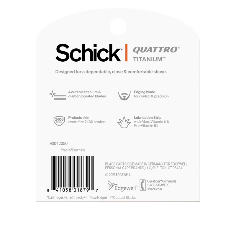 Schick Quattro Titanium Razor Refills, 8ct | Schick Razor Blades