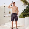 FT FENTENG Mens Swim Trunks Swimsuits, Leaf Flamingo Board Shorts