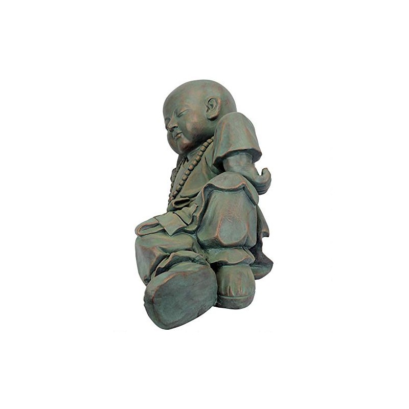 Design Toscano Resting Serene Baby Monk Asian Boy Garden Statue,