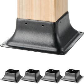 4x4 Heavy Duty Powder-Coated Steel Post Bracket 4Pcs Internal 3.6"x3.6" Fits Standard Wood Post Anchor Decking Powder-CoatMaterial: Carbon Steel, Quantity: 4 Pieces