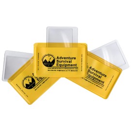 Best Glide ASE Credit Card Size Fresnel Lens Fire Starter and Magnifier Lenses (3 Pack - Yellow)
