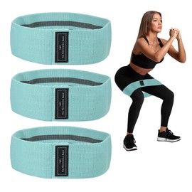 PATIKIL 3 Pieces Booty Resistance Bands for Working Out Non-Slip Workout Fabric Resistance Loops Elastic for Women Men Hip Leg Gym, (Light) Green