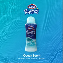 Clorox Fraganzia Laundry Scent Booster Crystals in Ocean Scent - Scented In-Wash Freshener Beads for Fresh, Clean, Great Smelling Clothes and Linens, 18 Oz - 2 Pack