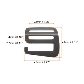 sourcing map Metal G Hooks Webbing Buckles, 8Pcs 0.98" 25mm G-Hook Wave Buckle Adjuster Slide Buckle for Backpack Strap Webbing, Matte Black