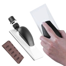 200 x 70 mm roll sander, hand sander with suction, handle, hand sander, dust extraction, sander, dust-free with 5 sheets, sandpaper of different grit, P80, P120, P180, P240, P320