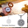 URONE Compass Locket Chain 925 Sterling Silver Compass Locket Pendant
