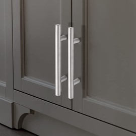 Probrico 10 Pack 5 Inch Kitchen Cabinet Handles, Brushed Nickel Cabinet Pulls Euro T Bar Dresser Pulls, Stainless Steel Kitchen Cabinet Hardware Drawer Handles, 5 Inch Hole Centers, 7.5 Inch Length