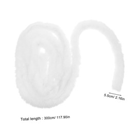 TEHAUX Faux Fur Trim Ribbon White Faux Rabbit Fur for Hanfu DIY Craft Elegant Garment Embellishment Soft Warmth Versatile Fashion Accessory