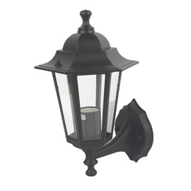 Traditional 6 Sided Garden/Porch Outdoor Coach Wall Lantern IP44 (Black 6 Sided (no Bulb))