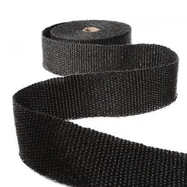 Lance Home Exhaust Heat Wrap Roll for Motorcycle Fiberglass Heat Shield Tape with Stainless Ties (Black, Length: 5m)