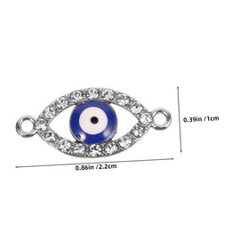 Operitacx 10pcs Evil Eye Bead Bracelet Set Rhinestones Connector Charms Jewelry Making Turkish Evil Eye Charms for Necklace and Bracelet Crafts