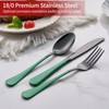 Onlycooker 20-Piece Green Silverware Set - 18/0 Stainless Steel, Black