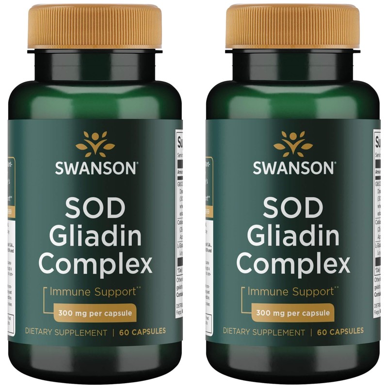 Swanson Sod Gliadin Complex 300 mg 60 Caps (2 Pack)