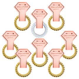 Penubuy 8 Pcs Metallic Bachelorette Spiral Hair Ties Set, Spiral Hair Scrunchies for Bridesmaid Gifts, Bridal Shower, Wedding Favors Souvenirs(Gold & White)