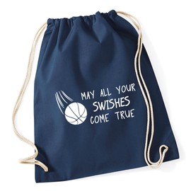Hippowarehouse May All Your Swishes Come True Drawstring Cotton School Gym Bag 37cm x 46cm, 12 litres