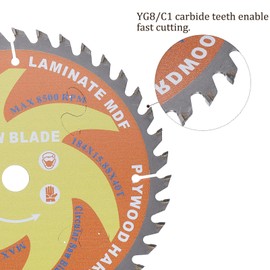 Kozelo Circular Saw Blade - [7-1/4-inch x 40 Teeth x 5/8-inch Arbor] Circular Cutting Blade with 5/8 to 3/8 Washer Adapter for Woodworking Plastic Use, 8500RPM