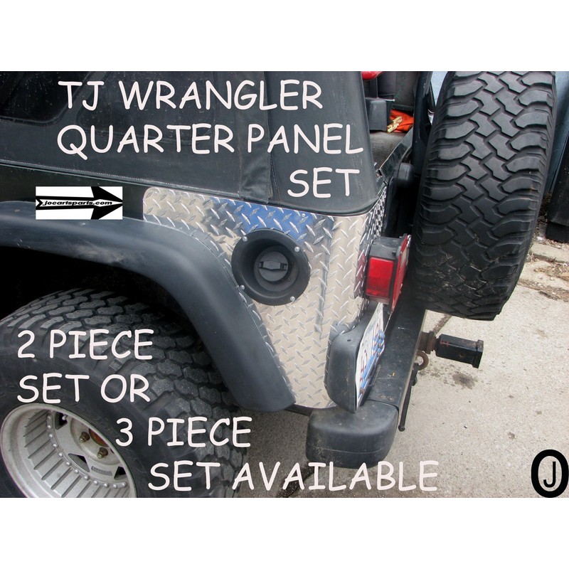 Fits Jeep Tj Wrangler 2 Pc Diamond Plate Rear Body