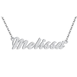 Stainless Steel Silver Melissa Name Necklace Nameplate Charm Necklaces Womens Mom Birthday Valentine Jewelry