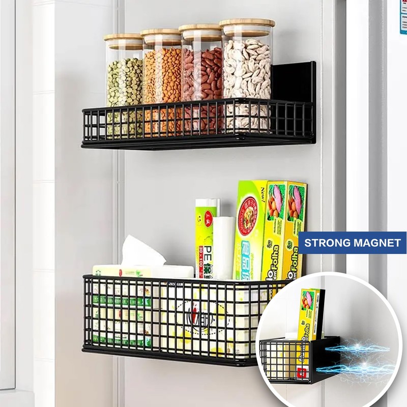 LIFEFAN Magnetic Basket Fridge Large Magnetic Pen Holder Whiteboard Metal
