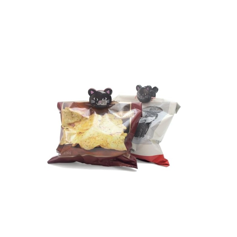 Kikkerland Woodlands Clip para bolsa, Gato, Negro, 1