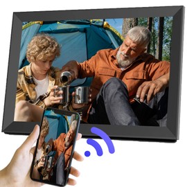 Digital Photo Frame WLAN 10.1 Inches, Camnoon Electronic Picture Frame 1080P Touch Screen, IPS Screen, Auto-Rotat Design with 16GB Internal Memory, App, Photo/Music/Video Player/Calendar/Alarm