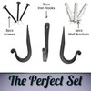 Stur-De Decorative Wrought Iron Hooks for Wall - Heavy Duty