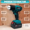 Akku Heißluftfön für Makita 18V, 2 Temperatur 300 ℃/550 ℃
