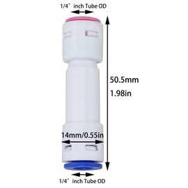 Bxian 6PCS 1/4 Inch Quick Connect Check Valves POM One Touch Check Valve One Way Pass Through Water Purifier for RO System Outlet Hose