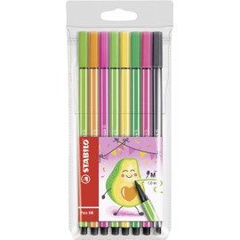 Stabilo 68/03-8-14 68 Living Colours Drawing Pens Medium Tip Pack of 8 Avocado Design