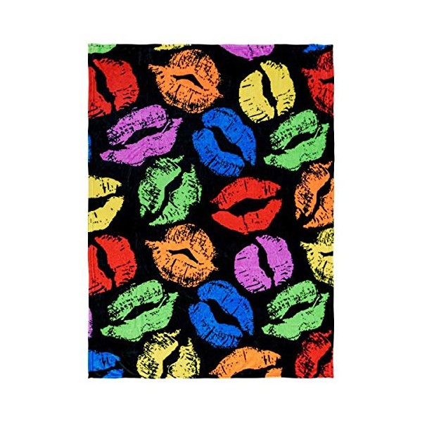 Neon Kisses Soft Plush Throw Blanket - All Season Gifts