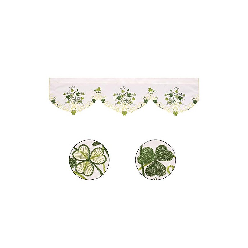 Simhomsen St. Patrick’s Day Irish Clover Kitchen Curtain Valance W