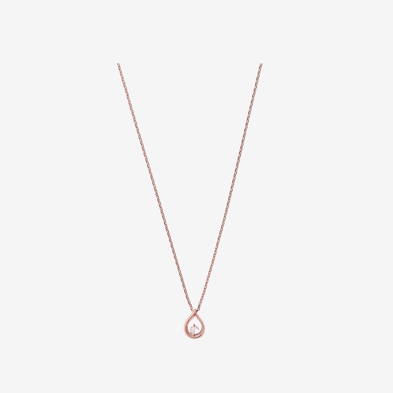 [Exclusive] Gold & Deer 14KGP Tear Drop Cubic Necklace Yellow