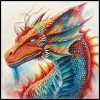 Ankicoleman Designs Beautiful Dragon - DIY Chart Counted Cross Stitch