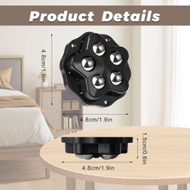 LSTORENICE 4Pcs Stainless Steel Paste Universal Wheel with Ball Bearings Swivel for Storage Box Furniture Bins Bottom Trash Can Appliances Universal Kitchen Self Caster Wheels 2024 Upgrade 360 Degree