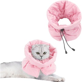 Cat Recovery Collar,Soft Adjustable Cat Cone,Kitten Cone for Cats After Surgery to Stop Licking Scratching,Lightweight Waterproof Fasteners Collars for Cats Kittens Puppies (Pink, M)