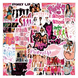 50Pcs Pinky UP Stickers for Water Bottle, Cool Kpop Idol KATSEYE Waterproof Vinyl Stickers for Adult Teen Girl Kids Laptop Skateboard Bike Guitar Laggage Travel Case Helmet Notebook Scrapbook