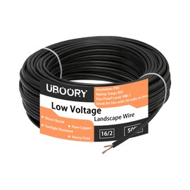 UBOORY 16/2 Low Voltage Landscape Wire, 16 Gauge 2 Conductor 50 Feet, Low Voltage Wire, Outdoor Direct Burial Electrical Wire