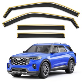 Breejoy in-Channel Window Rain Guards Fit for Ford Explorer 2020 2021 2022 2023 2024 2025 2026,Extra Durable Window Deflector Rain Guards Visor Vent Visors Vent Shades Car Accessories -4 pcs