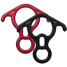 50KN Rescue Figure, 8 Descender Large Bent-Ear Belaying and Rappelling Gear Belay Device Climbing for Rock Climbing Peak Rescue 7075 Aluminum Alloy