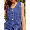 Peaceglad Womens Casual Jean Vest V Neck Open Front Button