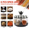 6-Jar Revolving Spice Rack Organizer Holder, Kitchen Countertop Seasoning Stand