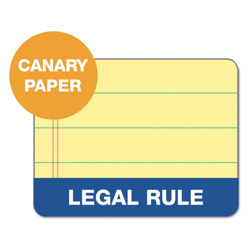 TOPS The Legal Pad Writing Pads, 8-1/2" x 11-3/4", Canary