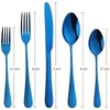 Blue Silverware Set Flatware Cutlery - 20 Pieces Stainless Steel